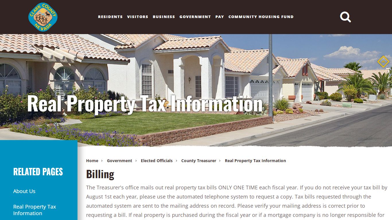 Real Property Tax Information - Clark County, Nevada