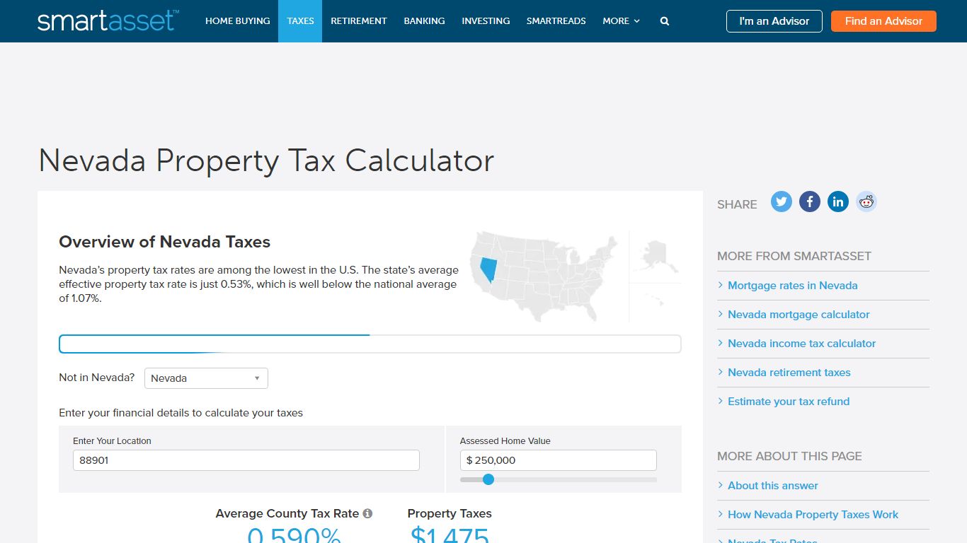 Nevada Property Tax Calculator - SmartAsset